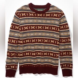 American Eagle Outfitters Men’s Multicolor Fair Isle Sweater Cotton Blend Size M
